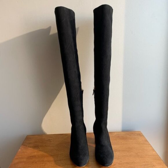 Dvf Luzzi Over the Knee Suede Black Fall Winter Boots - Picture 4 of 16